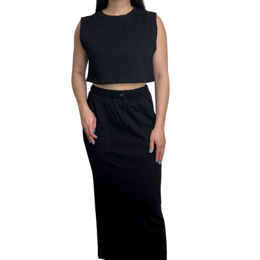 Lara Black Skirt Set